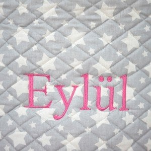 Gri Yıldız Desenli Yumuşak Oyuncak Sepet