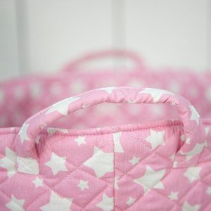 Pembe Yıldız Desenli Yumuşak Oyuncak Sepeti