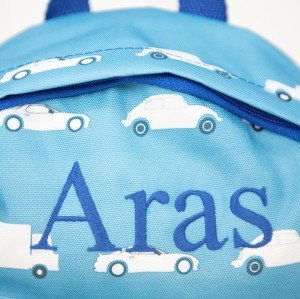 Mavi Araba Desenli Kreş Çantası