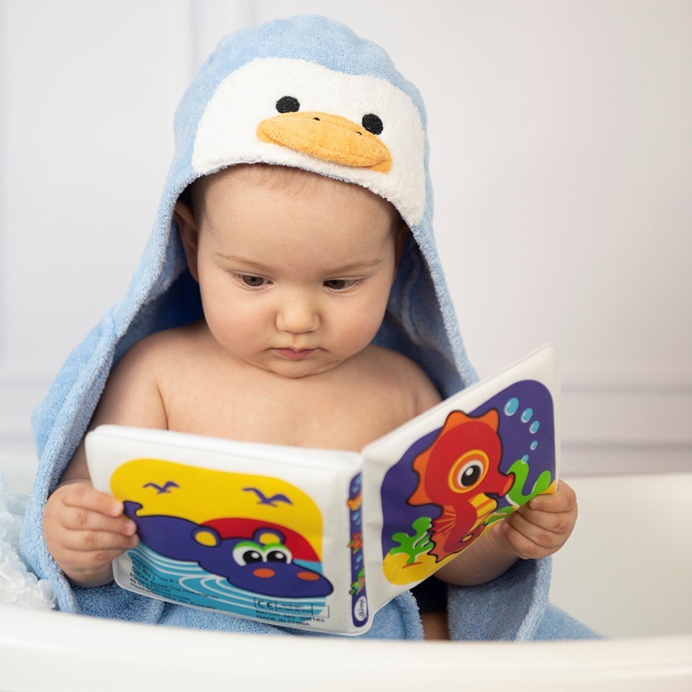 Penguenli Kundak Yenidoğan Bebek Havlusu