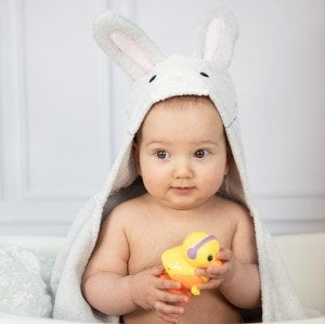 Tavşanlı Kundak Yenidoğan Bebek Havlusu