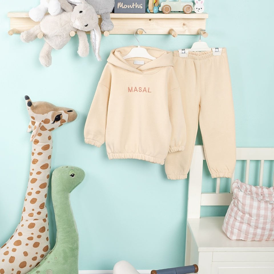 Krem Hoodie Takım