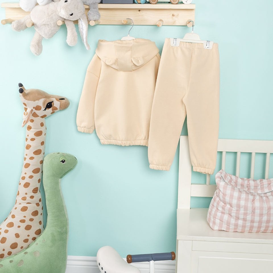 Krem Hoodie Takım