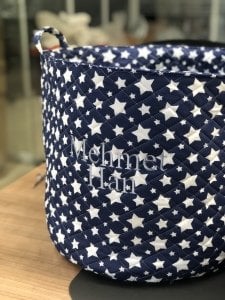 Lacivert Yıldız Desenli Oyuncak Sepeti