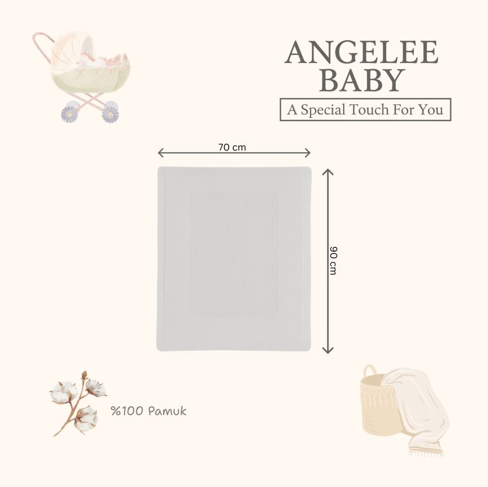 Doğal Beyaz Yumuşak Dokulu Bebek Battaniyesi