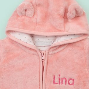 Pembe Wellsoft Ayıcık Kapüşonlu Tulum