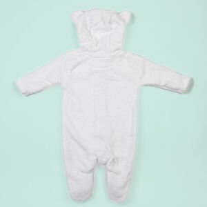 Beyaz Wellsoft Ayıcık Kapüşonlu Tulum