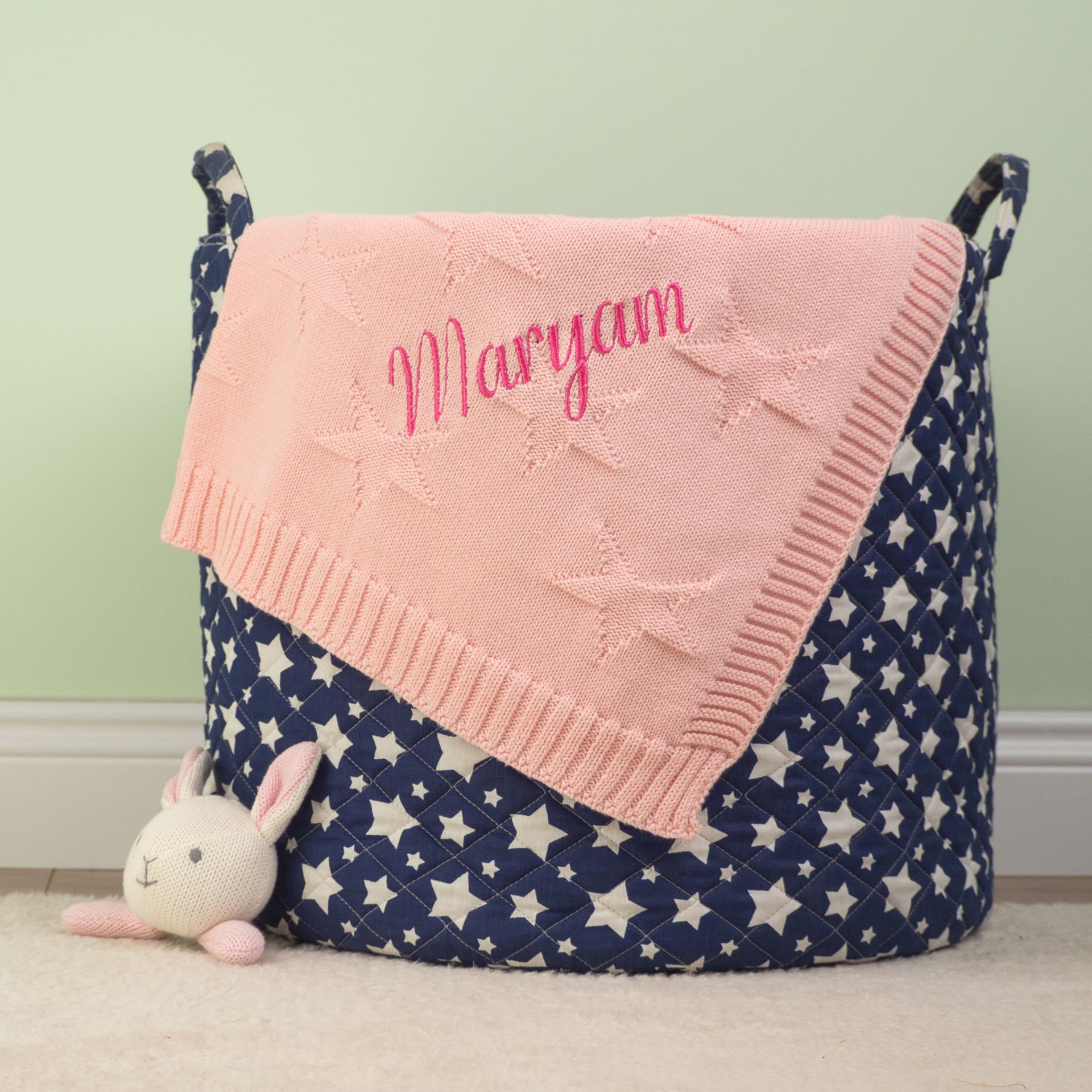 Yıldız Desenli Pembe Battaniye