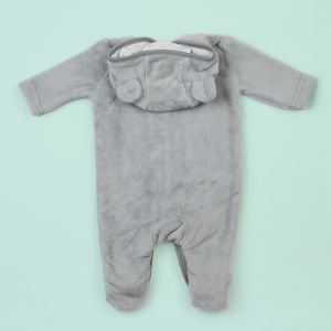 Gri Wellsoft Ayıcık Kapüşonlu Tulum