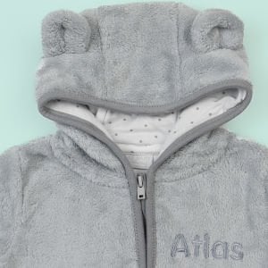 Gri Wellsoft Ayıcık Kapüşonlu Tulum