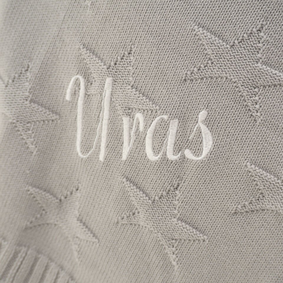 Yıldız Desenli Gri Battaniye