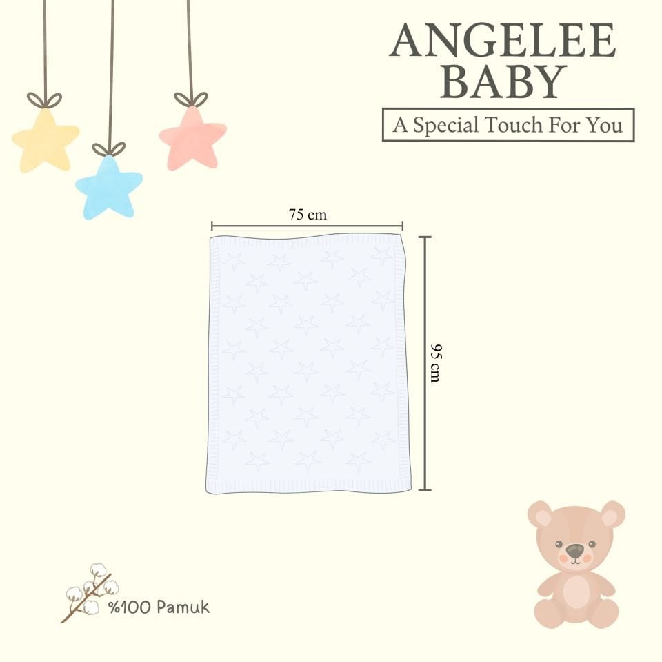 Yıldız Desenli Beyaz Battaniye