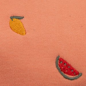 Somon Meyve Nakışlı Kulak Detaylı Çocuk Sweat Takım