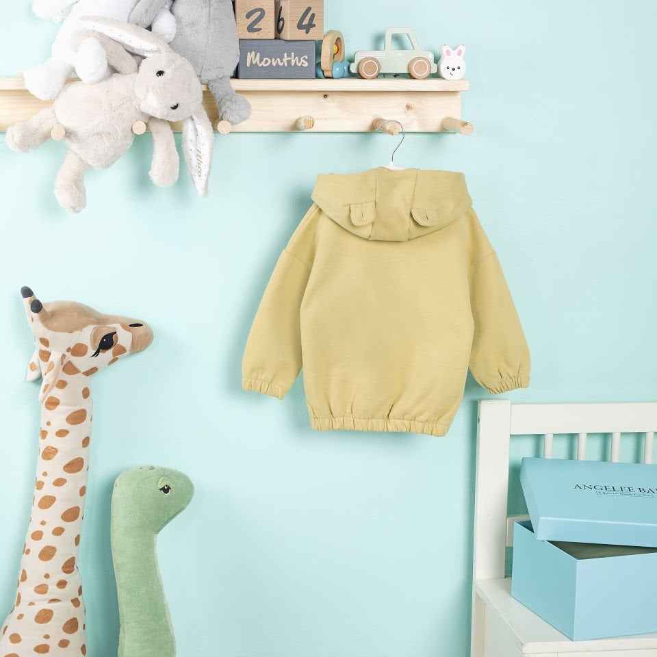 Yeşil Ev Nakışlı Kulak Detaylı Çocuk Sweat Takım