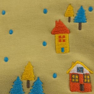 Yeşil Ev Nakışlı Kulak Detaylı Çocuk Sweat Takım