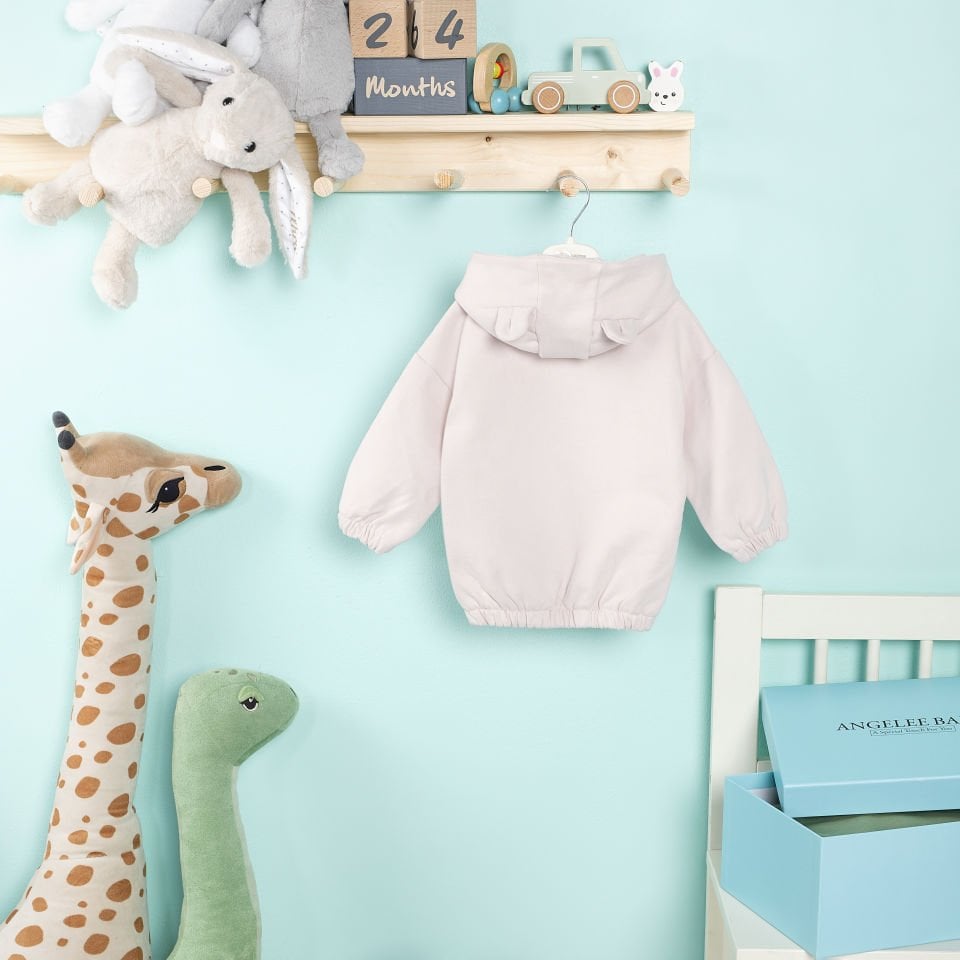 Lila Tavşan Nakışlı Kulak Detaylı Çocuk Sweat Takım