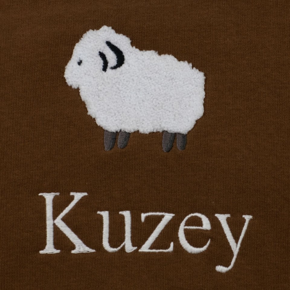 Kahverengi Kuzu Nakışlı Çocuk Sweat