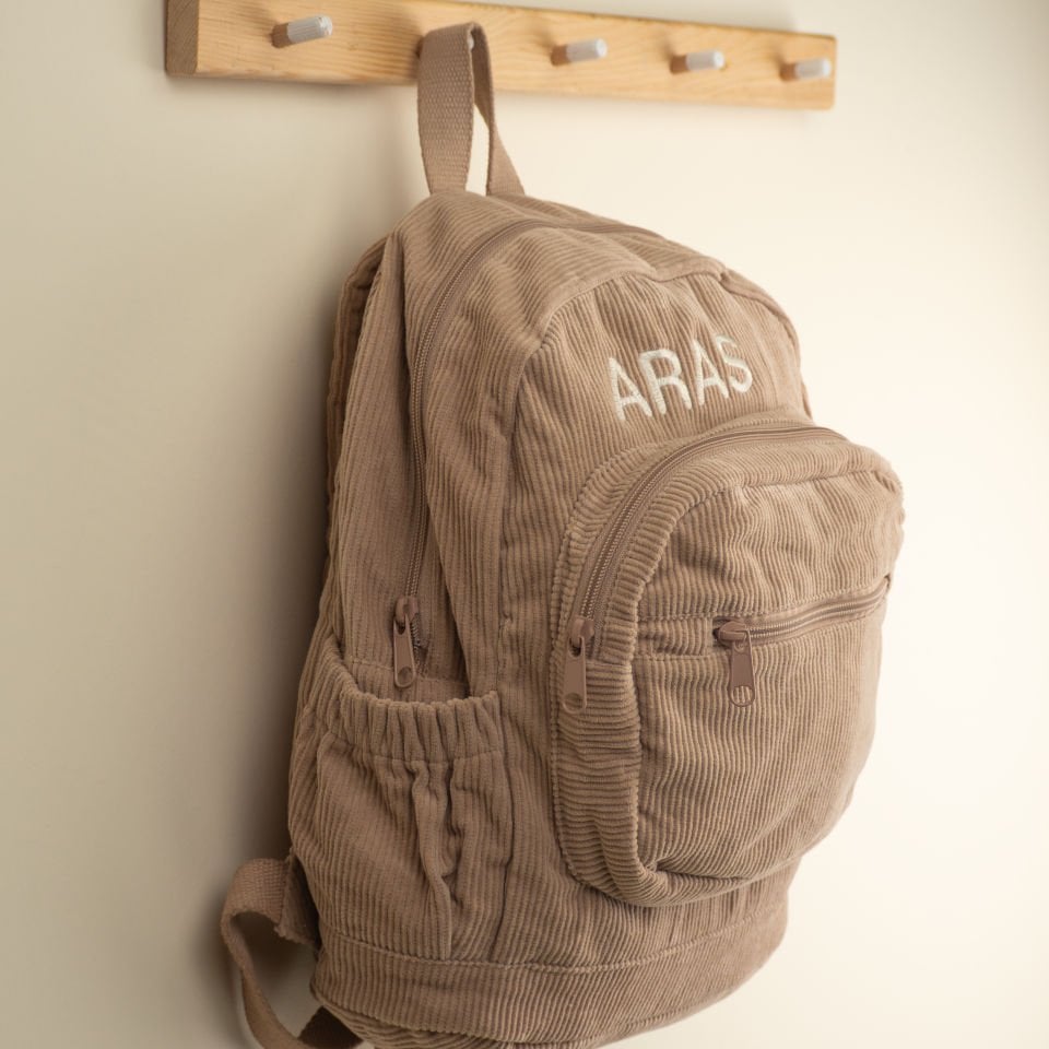 Bej Büyük Boy Kadife Çanta