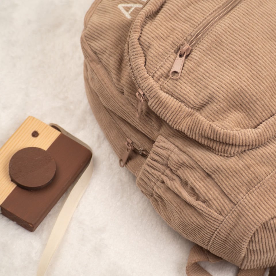 Bej Büyük Boy Kadife Çanta