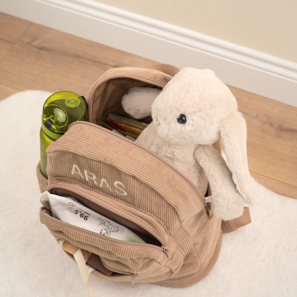 Bej Büyük Boy Kadife Çanta