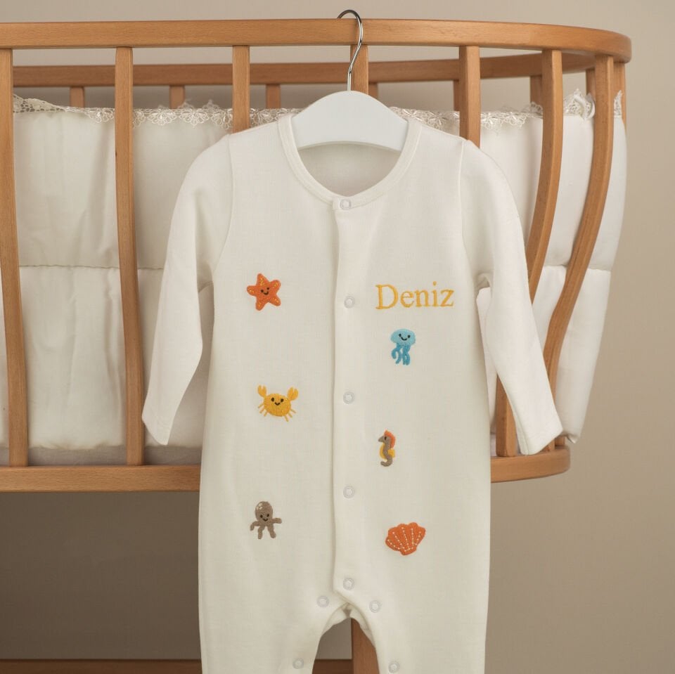 Deniz Temalı Pamuk Tulum